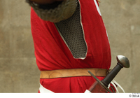  Photos Medieval Knight in mail armor 10 Medieval clothing red gambeson sword sword holster upper body 0001.jpg